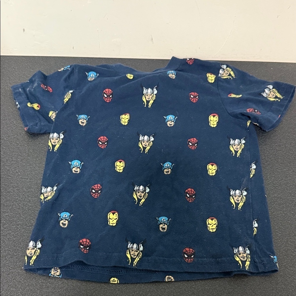 Marvel Kids' Blue Superhero Faces T-Shirt